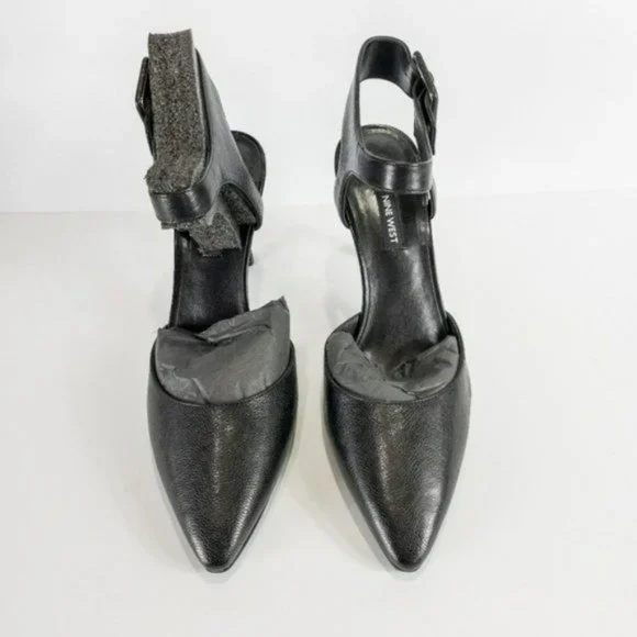 Nine West Elisabeti Leather Pointed Toe Formal Slingback Sandals - Picture 6 of 7